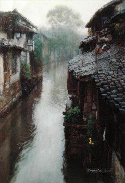 Water Towns Ripples Chinese Chen Yifei Oil Paintings